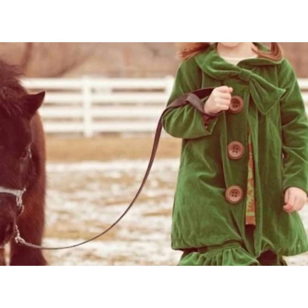NEW PERSNICKETY CLOTHING girl's rosemary velvet jacket in green